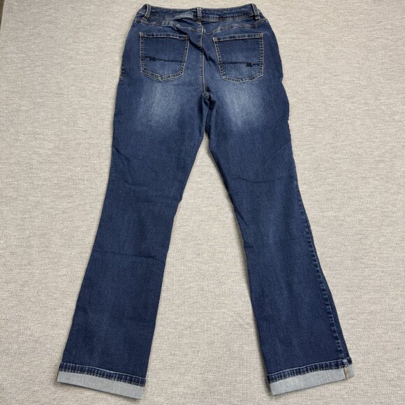 Maurices Womens Blue Denim Curvy Jeans Rolled Cuffs Mid Rise Size 5/6 Reg - Picture 2 of 12